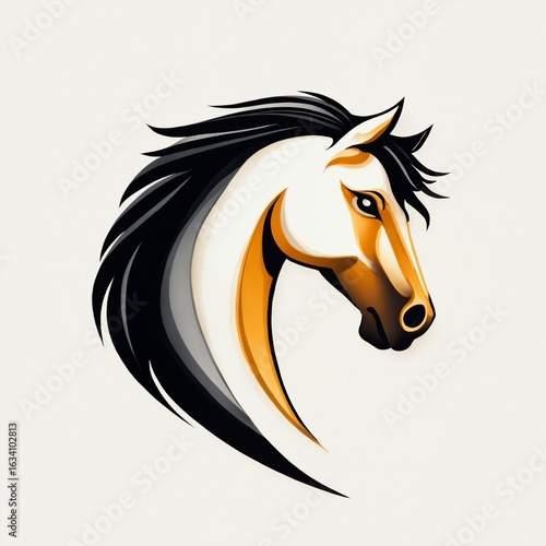 Wallpaper Mural Minimal Horse Head Icon, Abstract Stylish Equine Animal Logo Torontodigital.ca