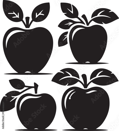 Vibrant red apple fruit illustration isolated on white background
