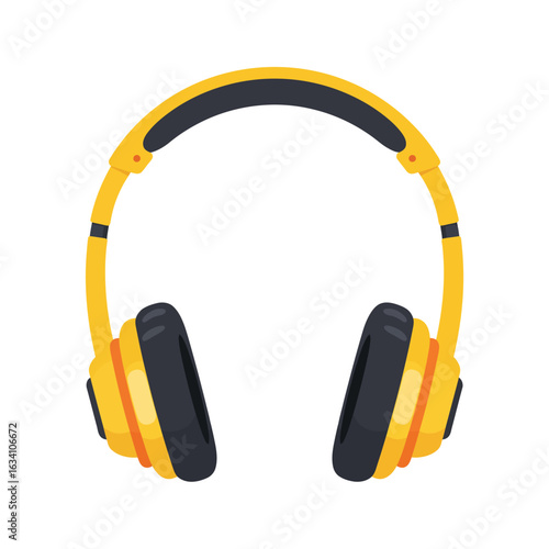 Yellow and Black Headphones with Orange Accents