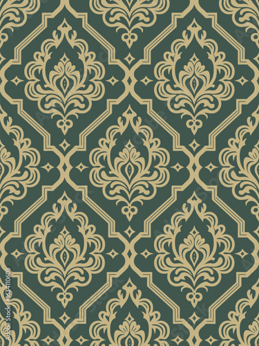 Elegant Floral Damask Pattern Vintage Design
