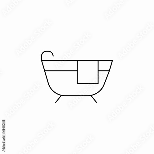bathtub with towel icon sign vector