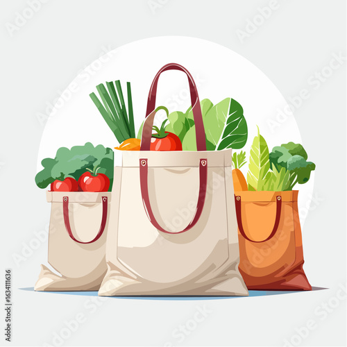shopping bag with vegetables