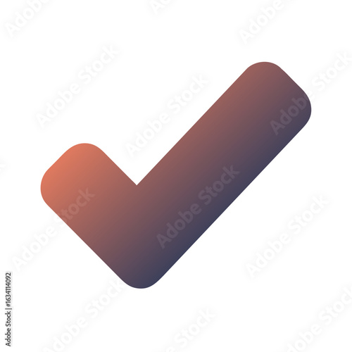 Modern gradient checkmark icon isolated on a  transparent background. Symbol of success, approval, and completion for tasks and validation