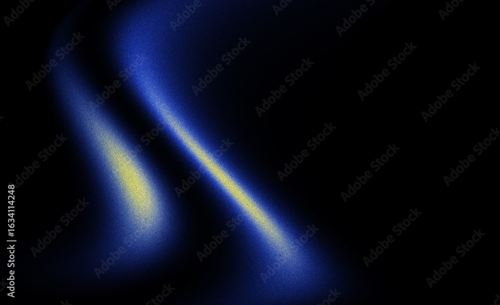 Obraz premium Grainy texture effect, dark blue yellow black color gradient background, futuristic banner design, blurred neon color flow.