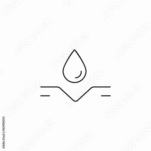 water absorption surface icon sign vector