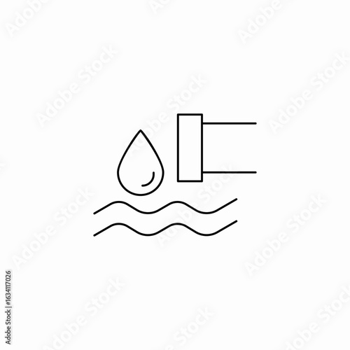 water pollution pipe icon sign vector