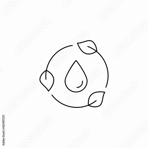 water recycle leaves icon sign vector