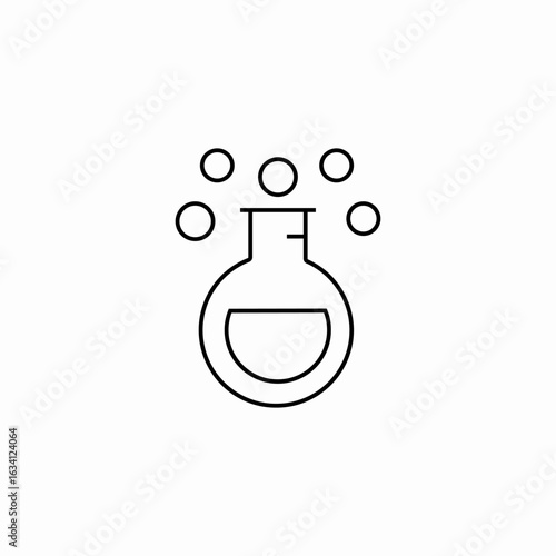 chemical flask bubbles icon sign vector