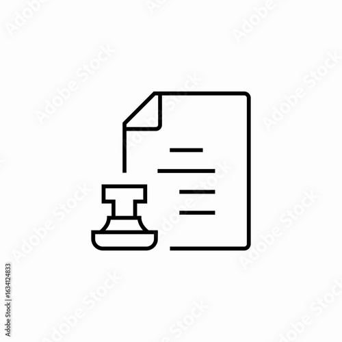 document stamp approval icon sign vector