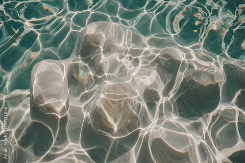 Rippled water surface with light reflections