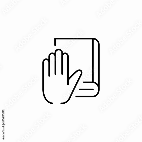 oath hand book icon sign vector