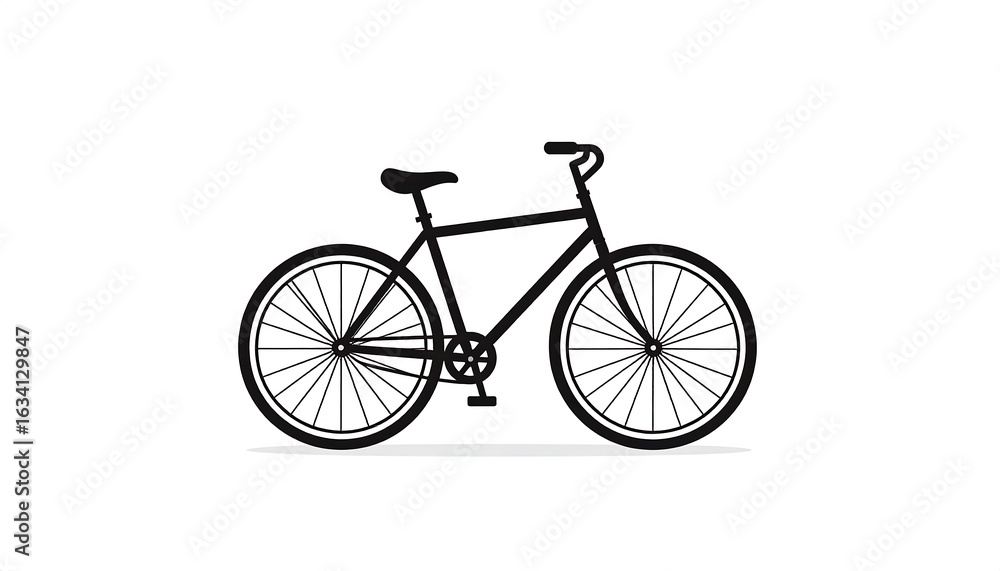 Naklejka premium Simple black bicycle silhouette