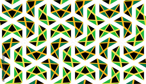 jamaica flag chevron pattern. geometric background for decoration and etc. vector illustration