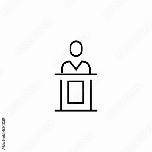 speaker podium person icon sign vector