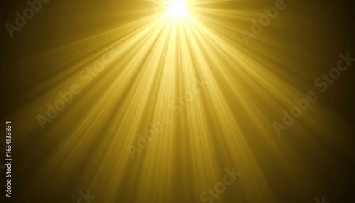 Luminous Golden Light Rays Emanating Downward from a Celestial Source.