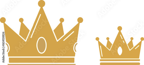 Golden Crowns Vector Illustration: Royalty, Success, and Leadership Symbols