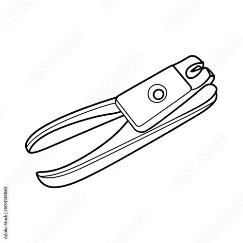 A black and white nail clipper illustration line art of a coloring page 