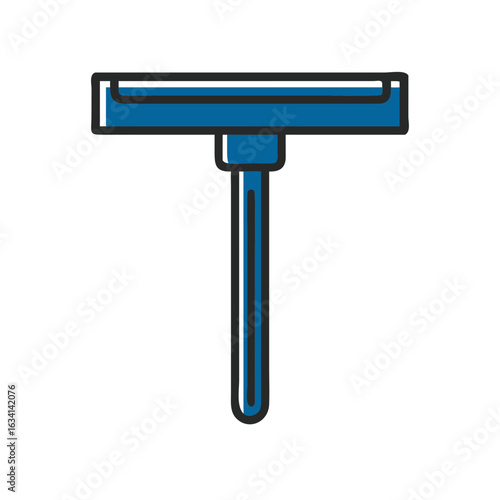 Window squeegee tool in blue color for cleaning surfaces  