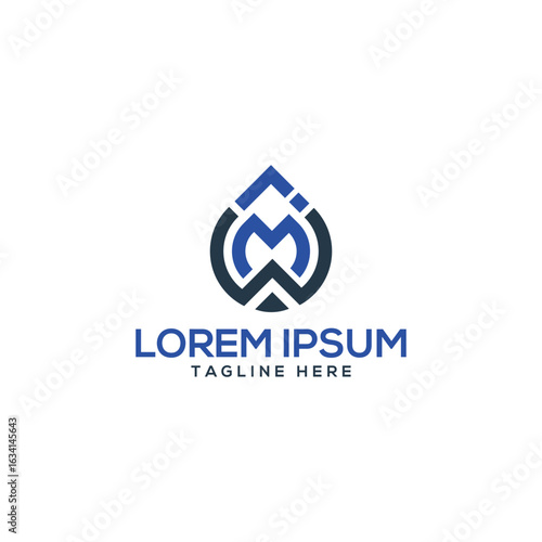 Free Download letter mark logo design MWI water drop shape modern minimal concept  - GFXLoad