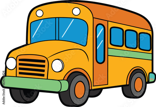 school bus vector set on a white background
