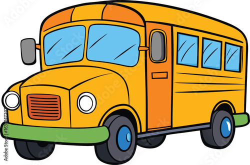 school bus vector set on a white background