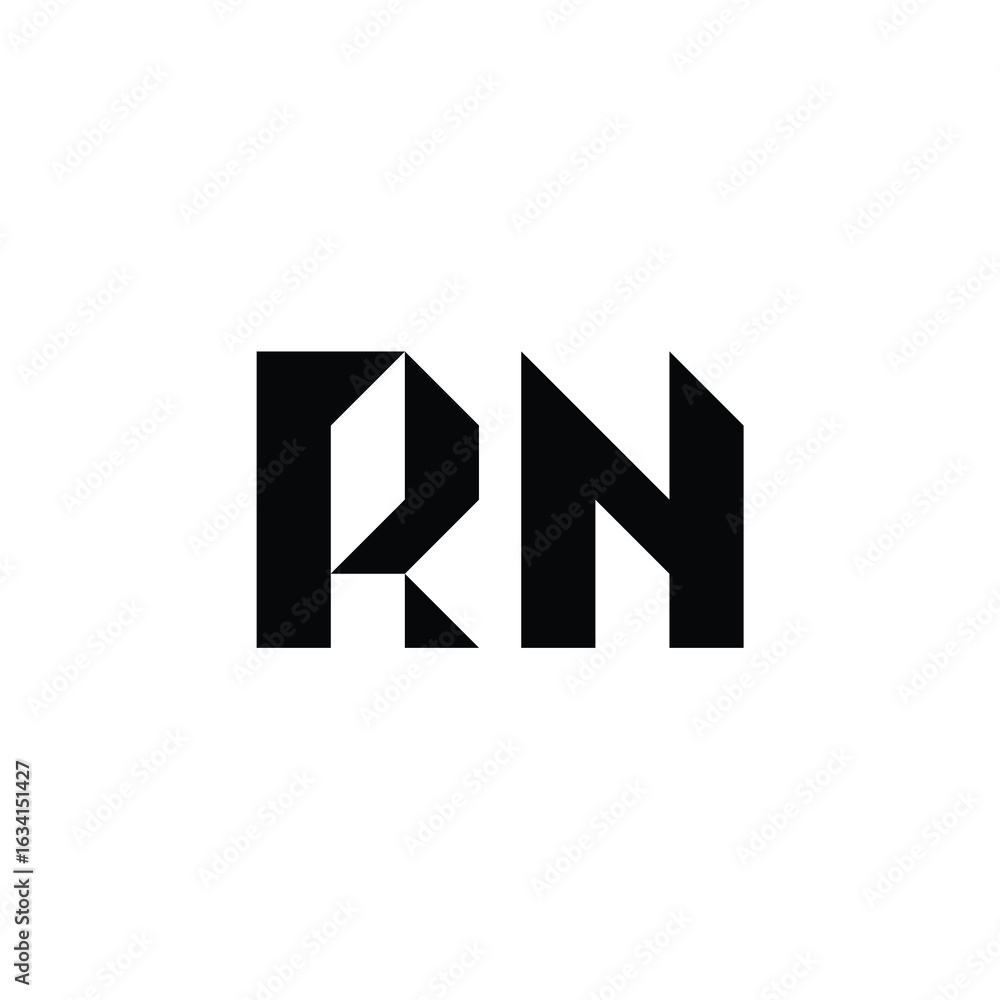 Obraz premium RN monogram logo design letter text name symbol monochrome logotype alphabet character simple logo
