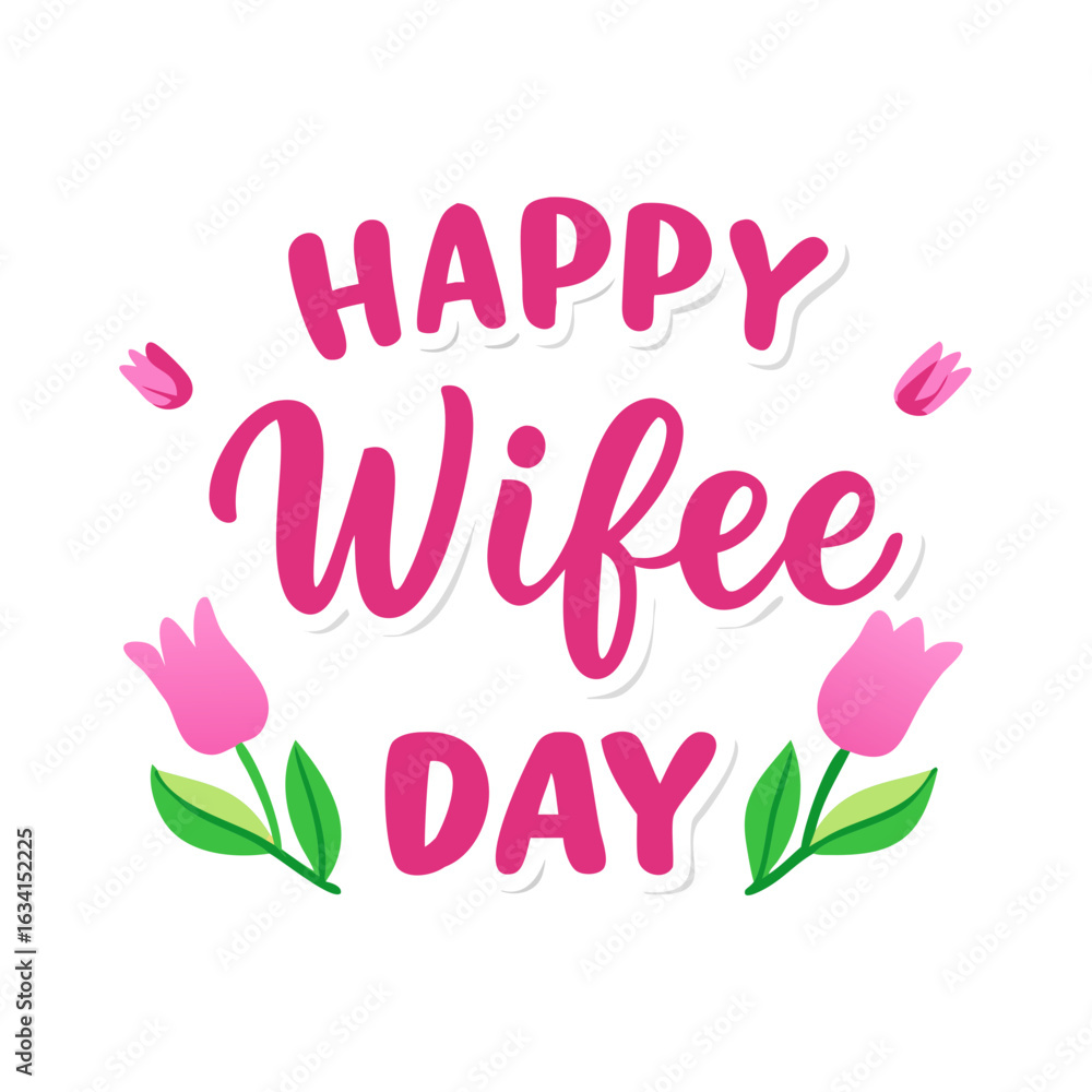 Fototapeta premium Happy Wife Day Poster With Text 