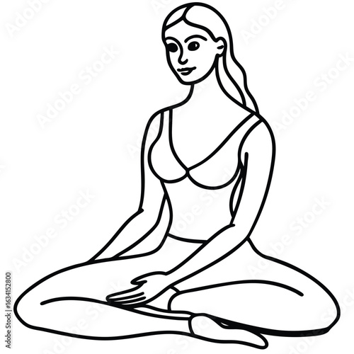 Yoga woman silhouette vector design. black yoga logo vector art.