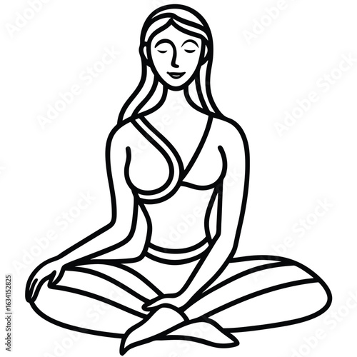 Yoga woman silhouette vector design. black yoga logo vector art.