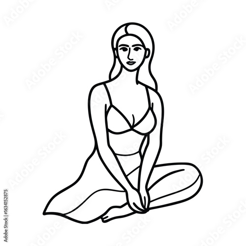 Yoga woman silhouette vector design. black yoga logo vector art.