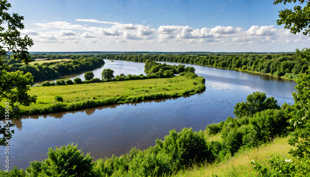 Obraz premium le paysage est un mélange de verdure et d'eau