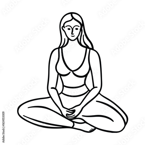 Yoga woman silhouette vector design. black yoga logo vector art.