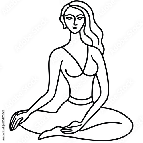 Yoga woman silhouette vector design. black yoga logo vector art.