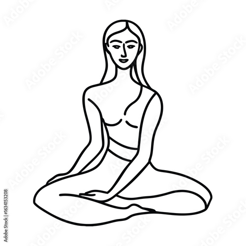 Yoga woman silhouette vector design. black yoga logo vector art.
