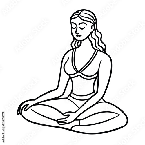 Yoga woman silhouette vector design. black yoga logo vector art.