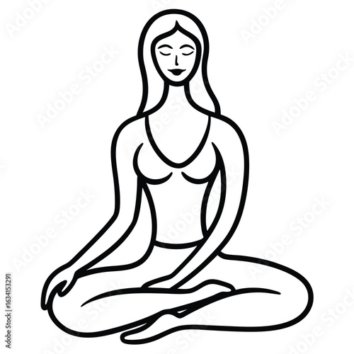 Yoga woman silhouette vector design. black yoga logo vector art.