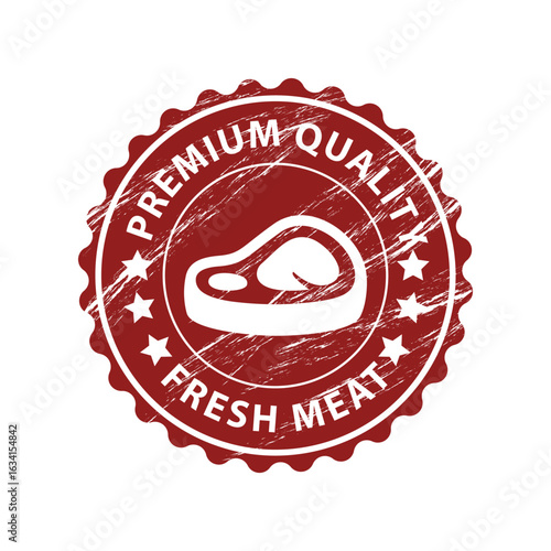 Premium Meats Grunge Rubber Stamp
