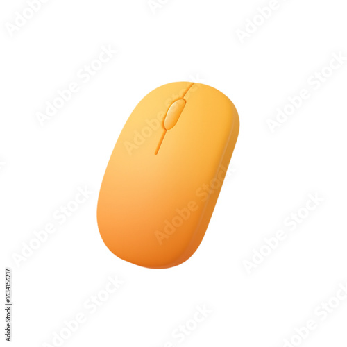 Orange computer mouse isolated on transparent background