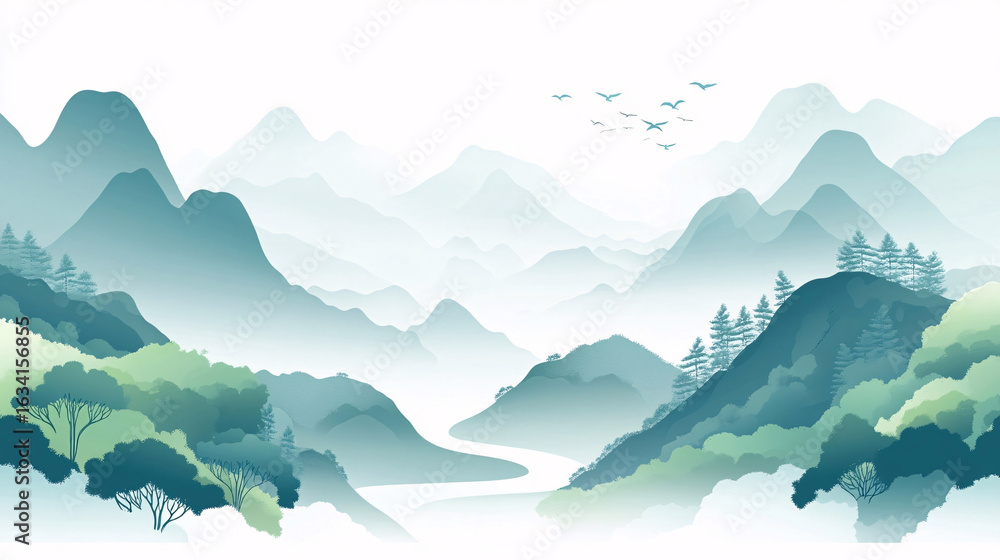 mountain landscape with mountains mountain landscape with mountains