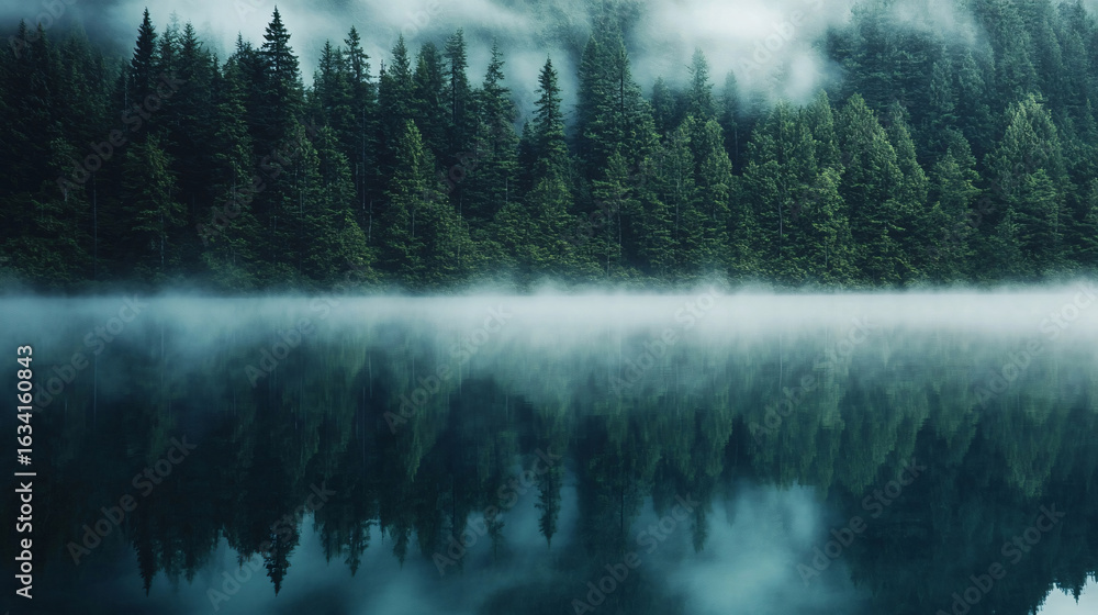 Fototapeta premium fog over the river