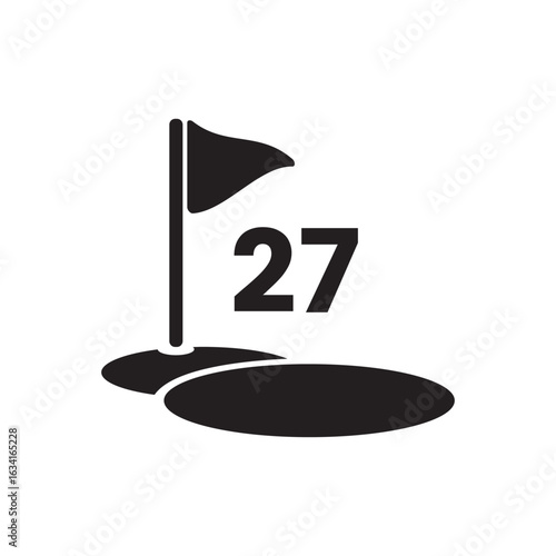 golf hole 27 sign icon symbol