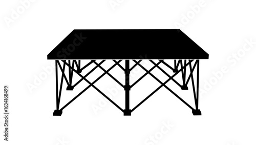  Portable Stage Platform Riser System , black isolated silhouette