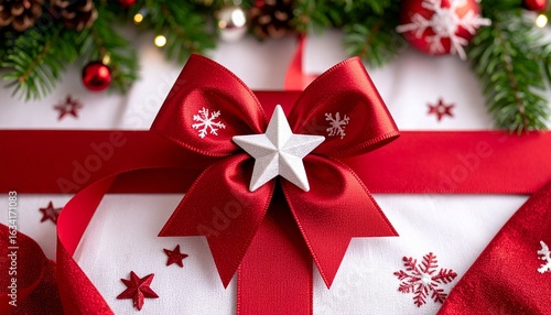 golden ribbon bow on white 