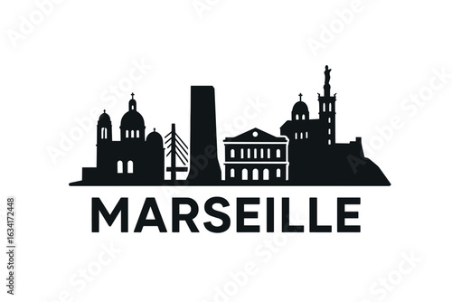 Wallpaper Mural Marseille city skyline with iconic buildings and landmarks Torontodigital.ca