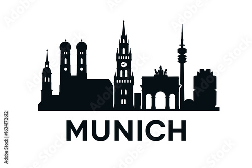 Munich city skyline with iconic buildings and landmarks