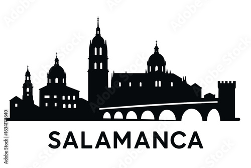 Salamanca city skyline with iconic buildings and landmarks