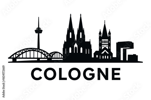 Cologne city skyline with iconic buildings and landmarks