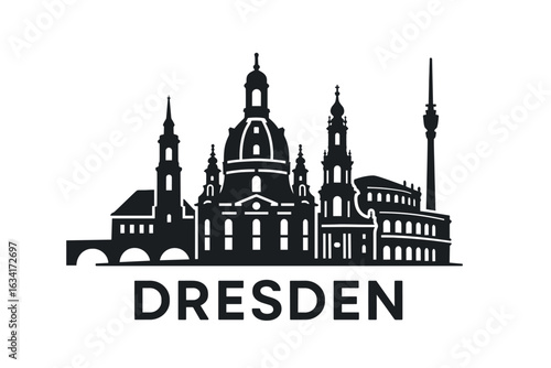 Dresden city skyline with iconic buildings and landmarks