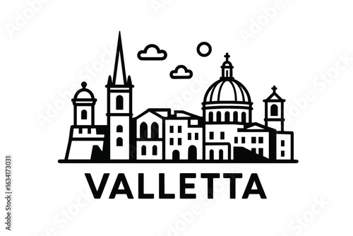 Wallpaper Mural Valletta city skyline with iconic buildings and landmarks Torontodigital.ca