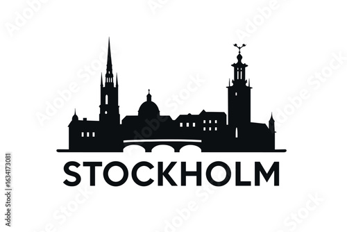 Stockholm city skyline with iconic buildings and landmarks